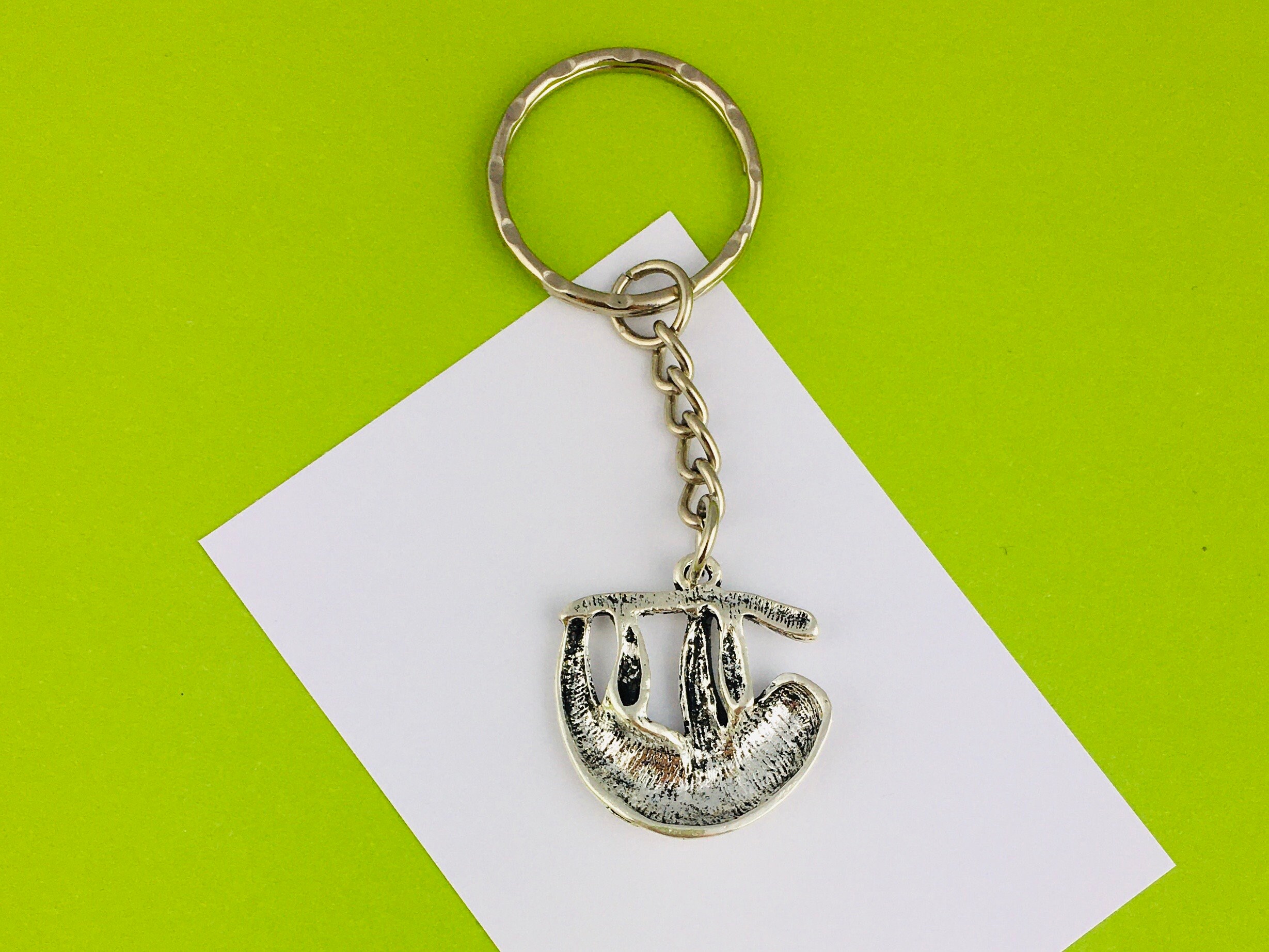 Portachiavi Con Bradipo Divertente | Regalo Per Amanti Degli Animali, Inciso 'Don't HURRY BE HAPPY', In Acciaio Inossidabile, Per Donne E Uomini - 4