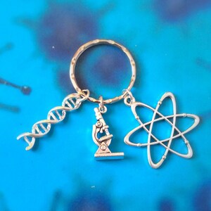 Science Keyring, Science Keychain, DNA keyring, scientist gift, biology gift, science teacher gift, stocking stuffer, secret Santa gift Xmas image 9