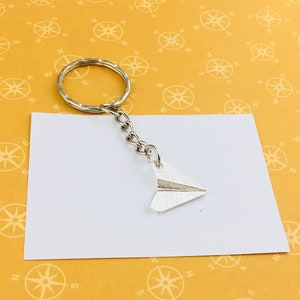 Paper Plane Keychain, Paper Plane Keyring, Paper Plane Jewellery, Origami Keyring, Origami Keychain, Travel keyring, Wanderlast keychain image 5