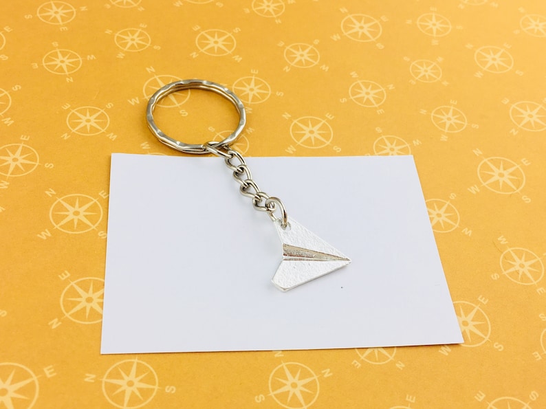 Paper Plane Keychain, Paper Plane Keyring, Paper Plane Jewellery, Origami Keyring, Origami Keychain, Travel keyring, Wanderlast keychain image 5