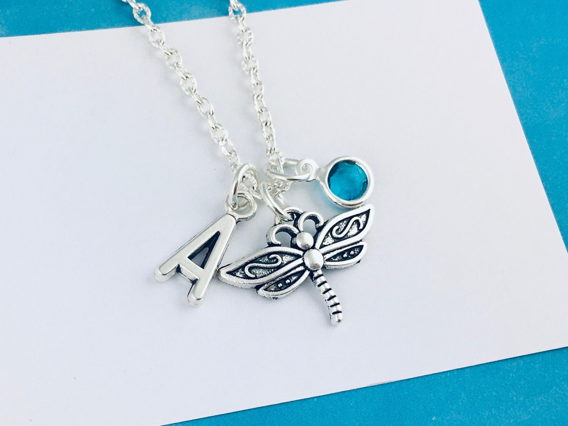 Dragonfly birthstone shop necklace