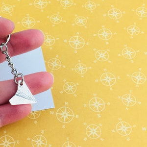 Paper Plane Keychain, Paper Plane Keyring, Paper Plane Jewellery, Origami Keyring, Origami Keychain, Travel keyring, Wanderlast keychain image 3
