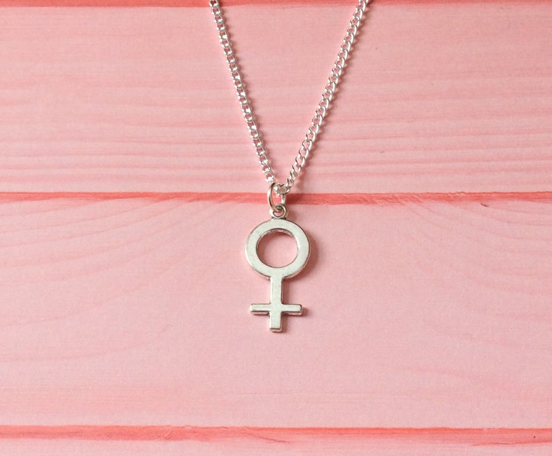 Female Symbol Necklace, Feminist Necklace, Female Necklace, Venus Symbol Necklace, Feminist Jewelry, Girl Power, Gender Equality, Feminism image 1