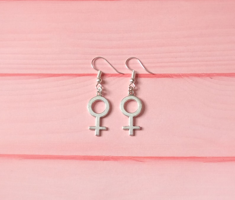 Female Symbol Earrings, Women Symbol earrings, Gender Symbol Earrings, Venus Symbol Earrings, Feminist Earrings, Sex Sign Earrings feminis image 8