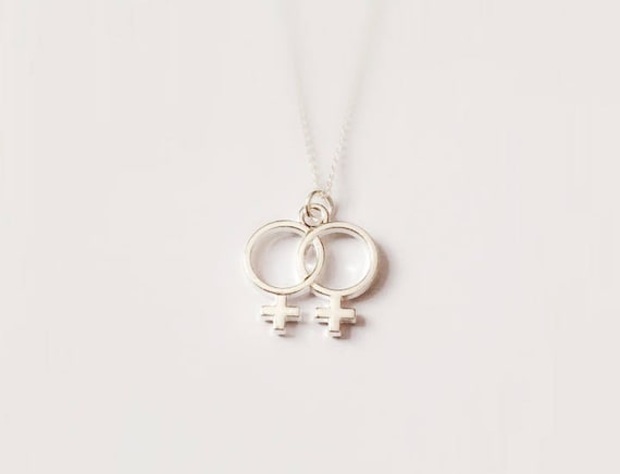 Lesbian Necklace sterling silver necklace Valentine s Day gift girlfriend gift statement necklace lgbt lgbtq jewellery jewelry gay pride