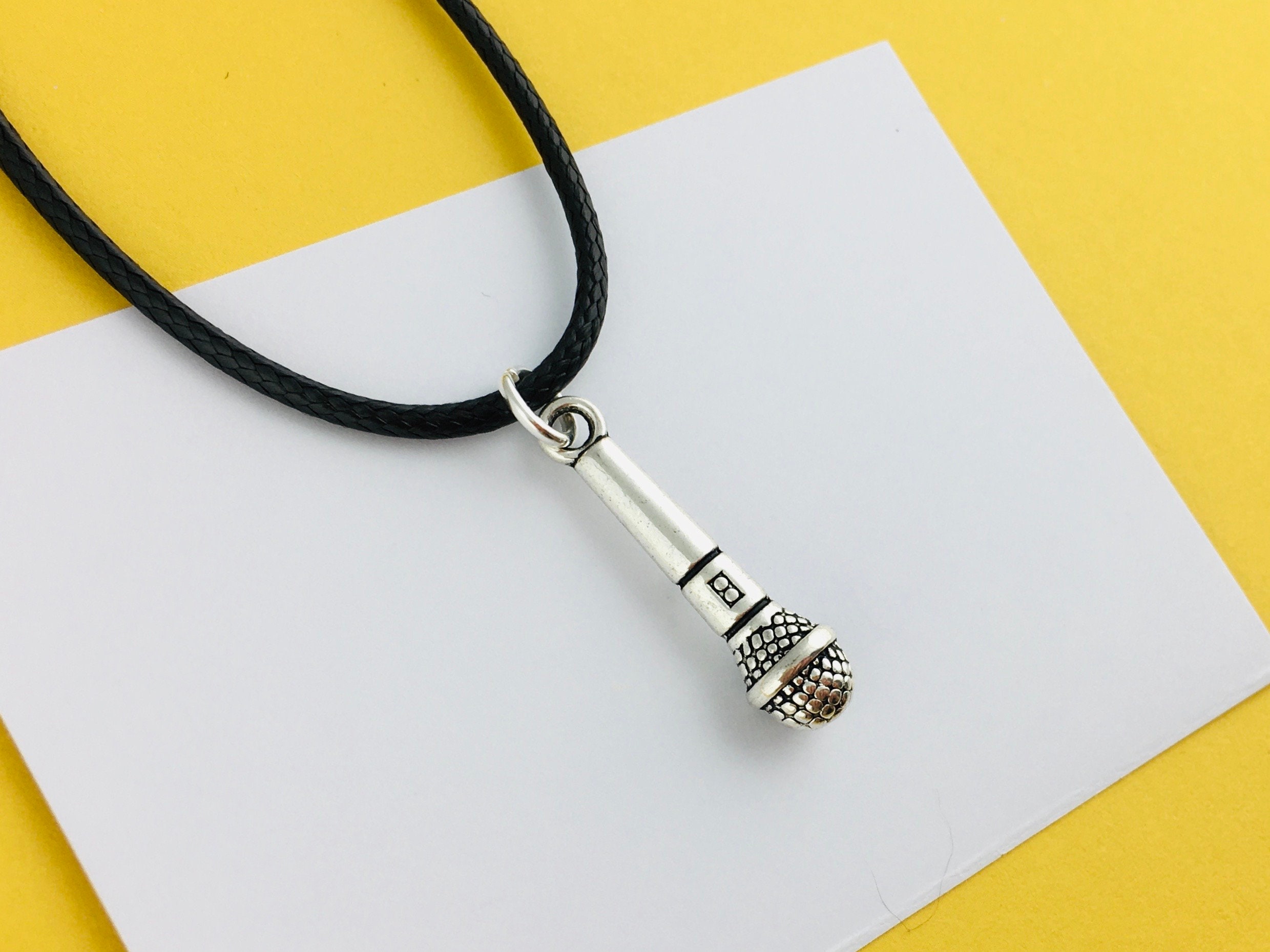 マイクネックレス、歌手への音楽愛好家へのギフト、音楽ジュエリー