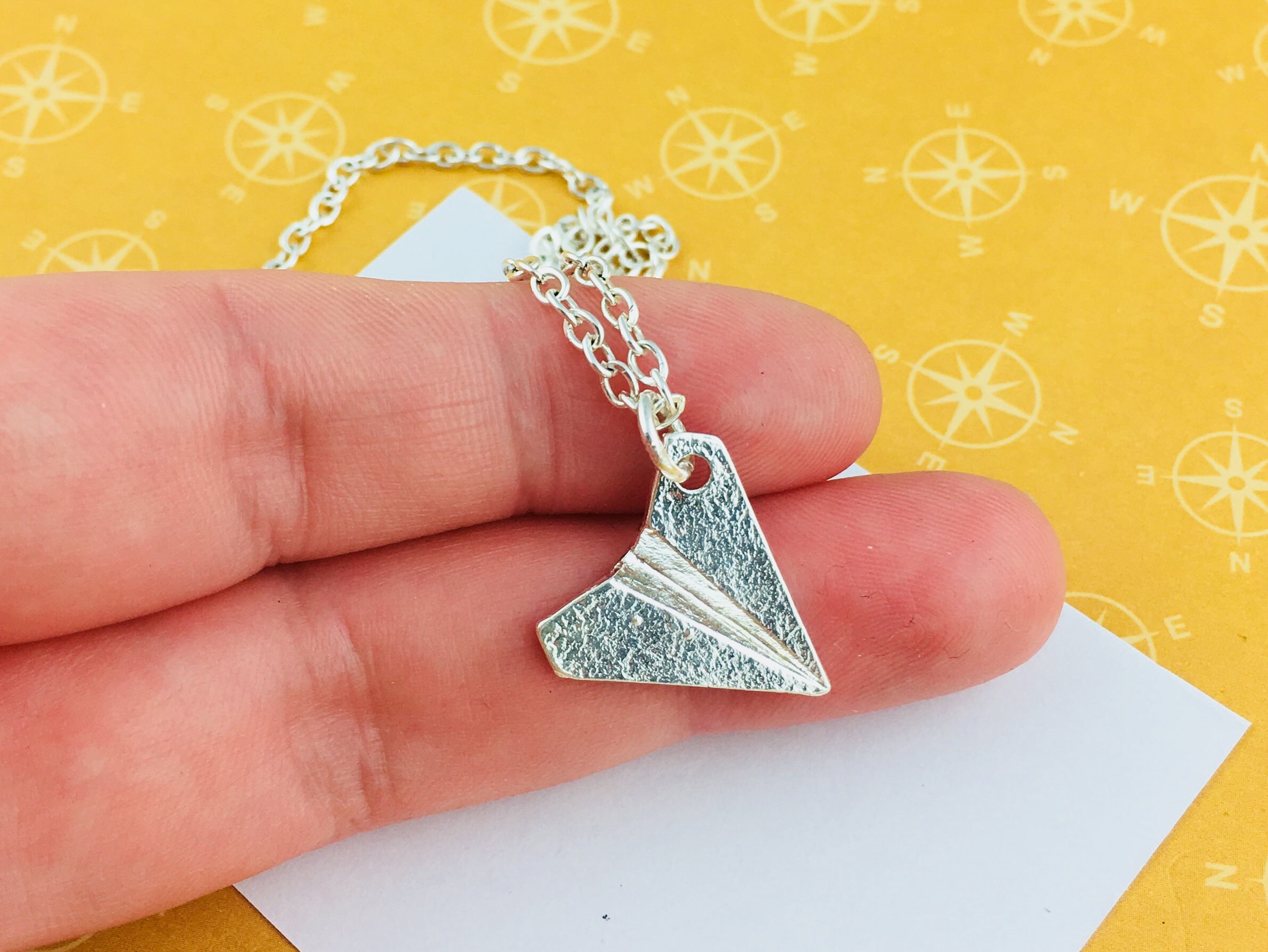 Paper Plane Necklace Origami Necklace Paper Plane Jewellery Etsy UK