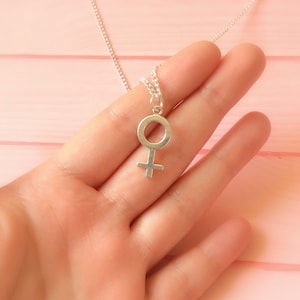 Female Symbol Necklace, Feminist Necklace, Female Necklace, Venus Symbol Necklace, Feminist Jewelry, Girl Power, Gender Equality, Feminism image 3