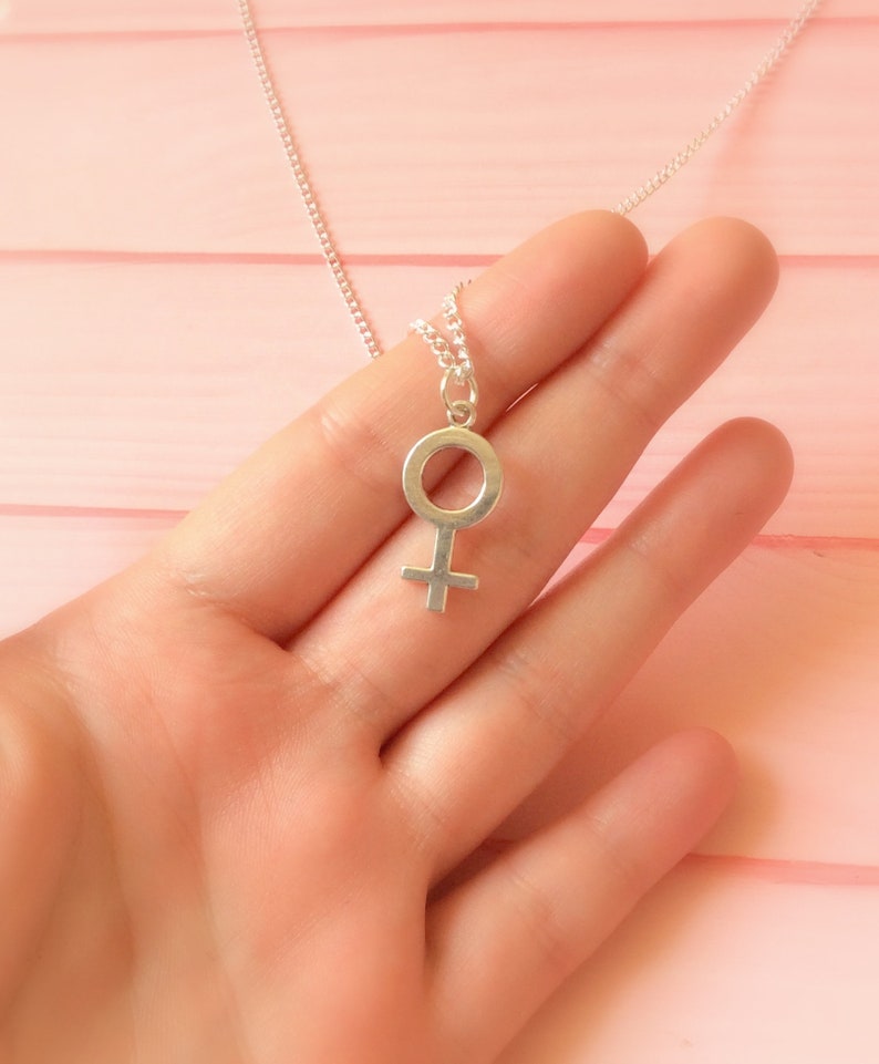 Female Symbol Necklace, Feminist Necklace, Female Necklace, Venus Symbol Necklace, Feminist Jewelry, Girl Power, Gender Equality, Feminism image 3