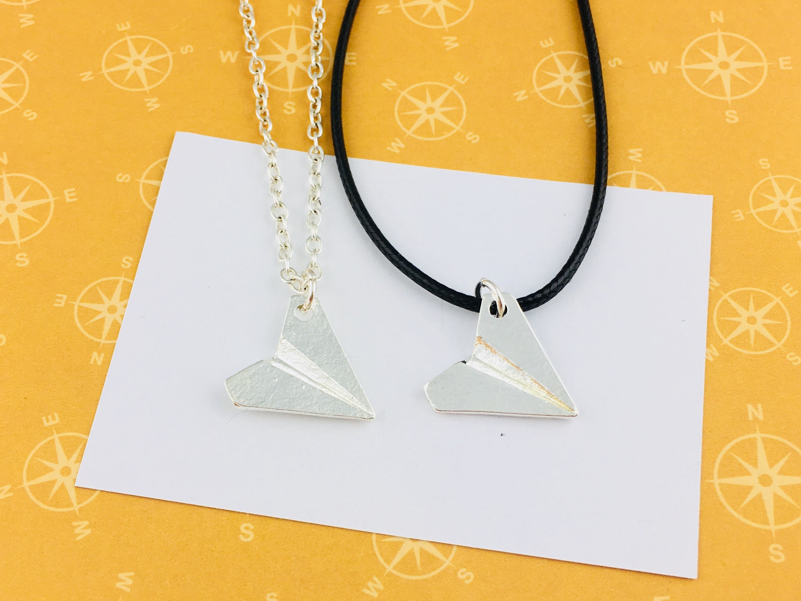 Paper Plane Necklace Origami Necklace Paper Plane Jewellery Etsy UK