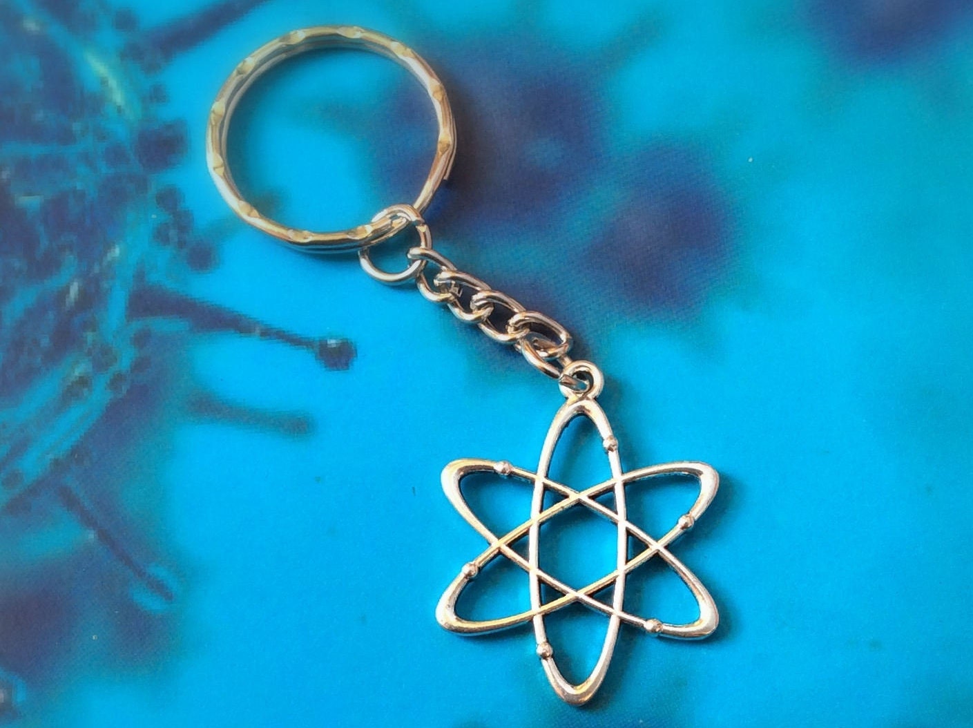 Atom Keychain, Science Gift for Scientist Keyring, Student Gift for ...