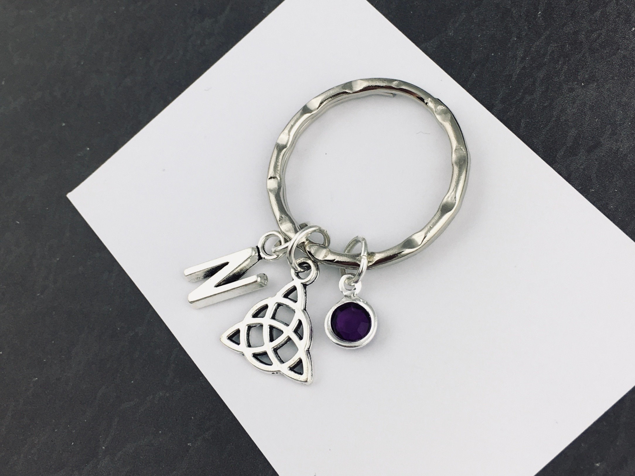 Triquetra Keyring, Celtic Trinity Knot Keychain, Pagan Gift for Her Him ...