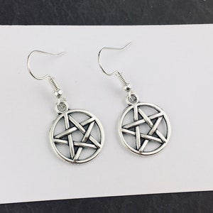 Pentagramm Ohrringe, Pentakel Ohrringe, Hexenschmuck, Wicca Schmuck, Pastel Goth Schmuck, Gothik Hexe Kostüm, Geschenk für sie