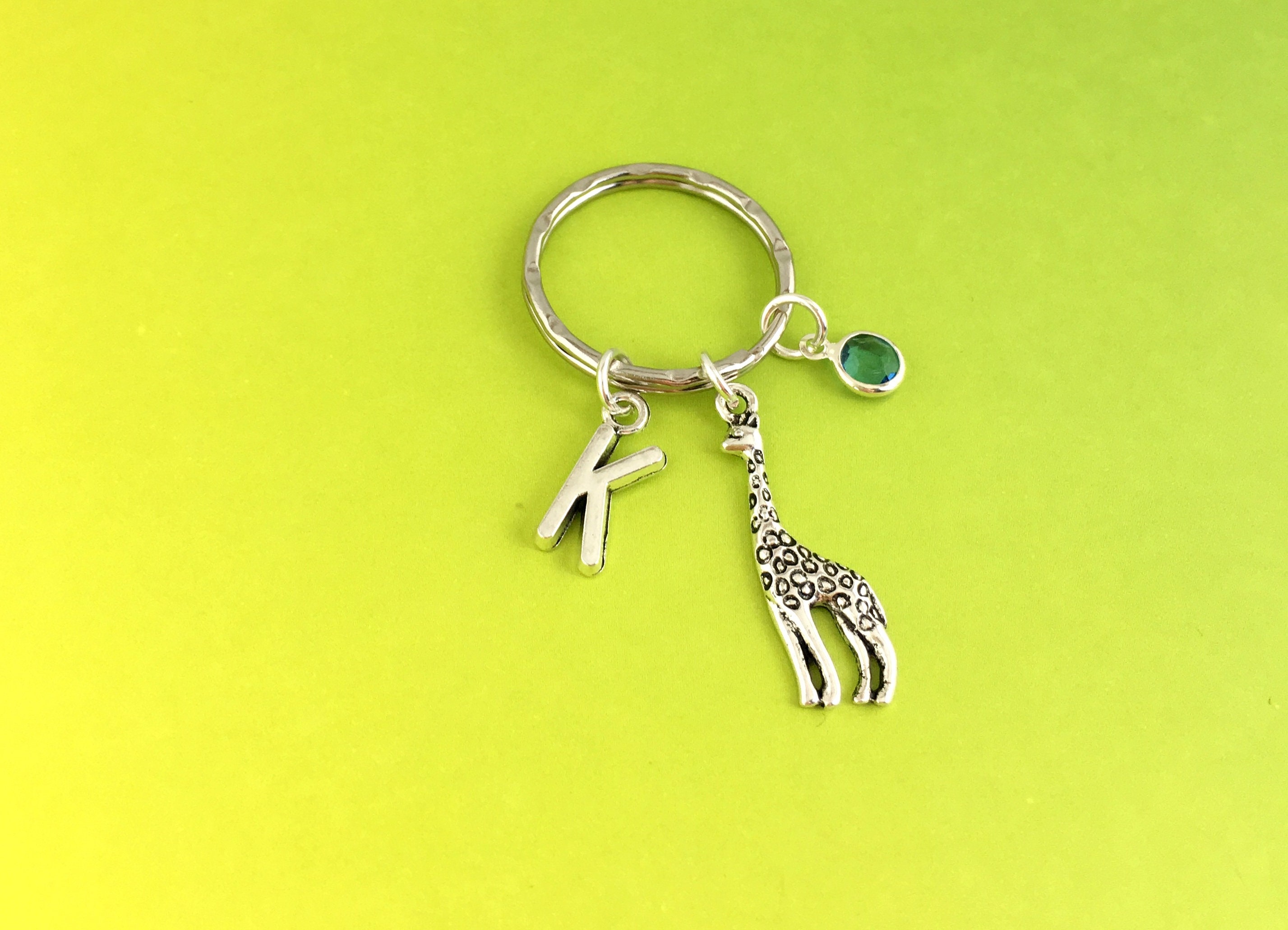 Personalised Giraffe Keyring Custom Keyring Animal Bag - Etsy