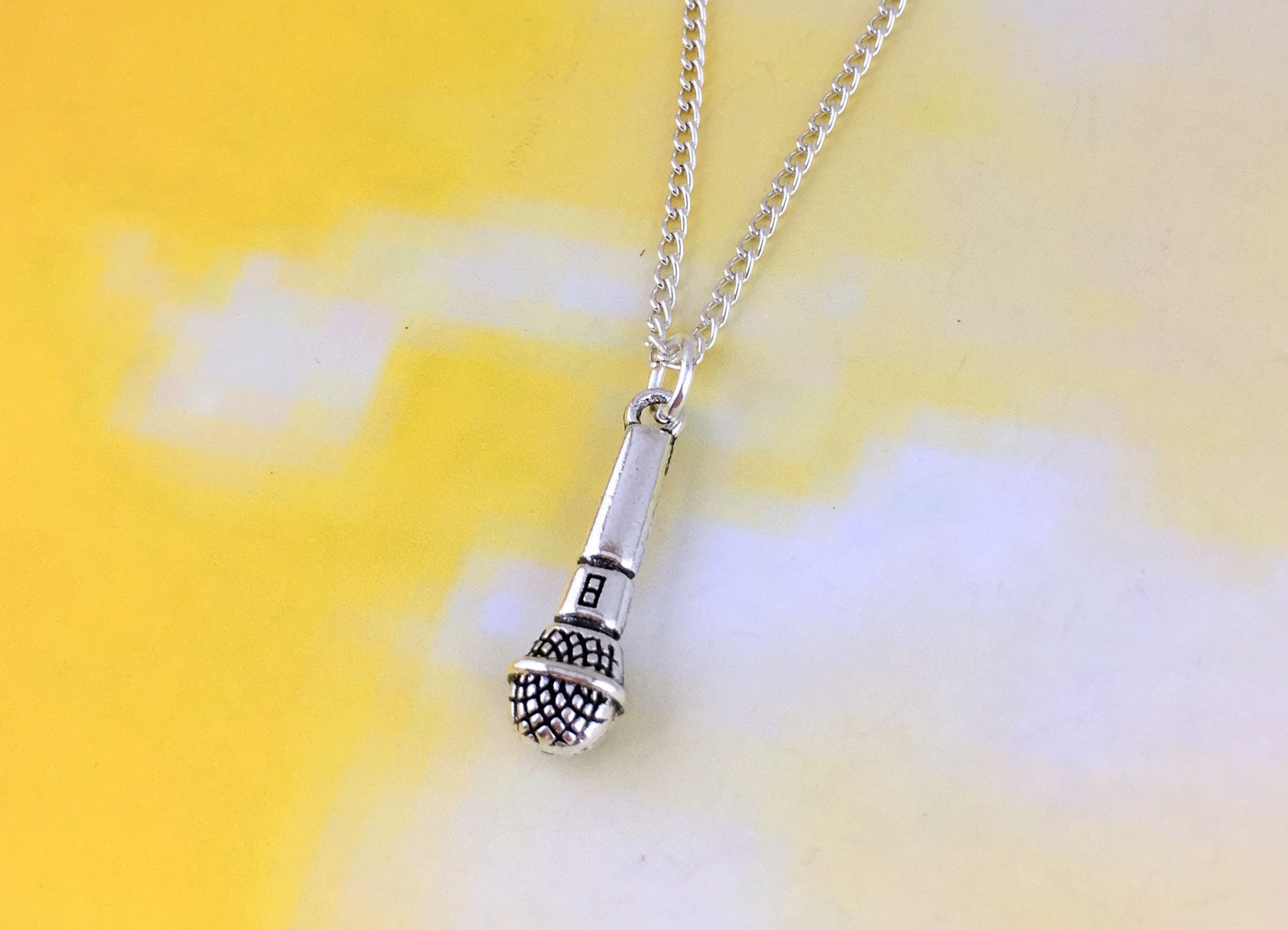Microphone Necklace Music Lover Gift for Singer Music Etsy
