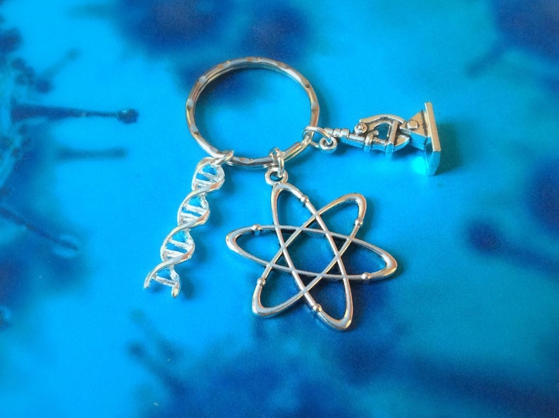 Science Keyring, Science Keychain, DNA keyring, scientist gift, biology gift, science teacher gift, stocking stuffer, secret Santa gift Xmas image 7