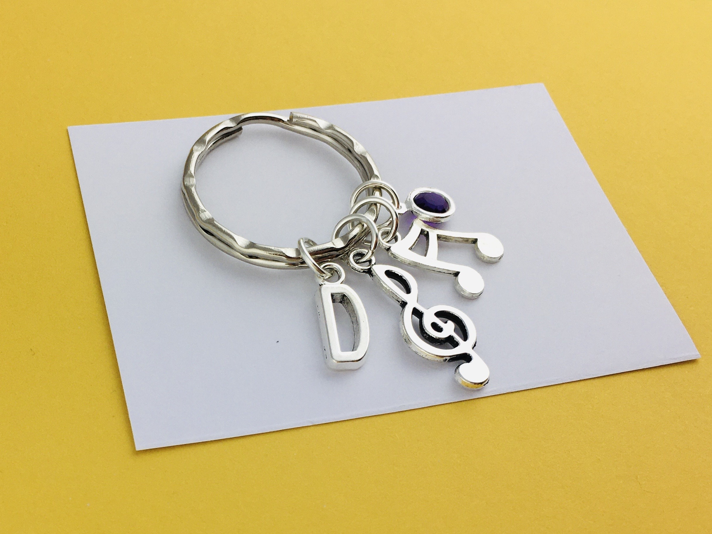 Key Ring Note Personalised Music Keyring, Music Note, Treble Clef, Microphone Charm ...