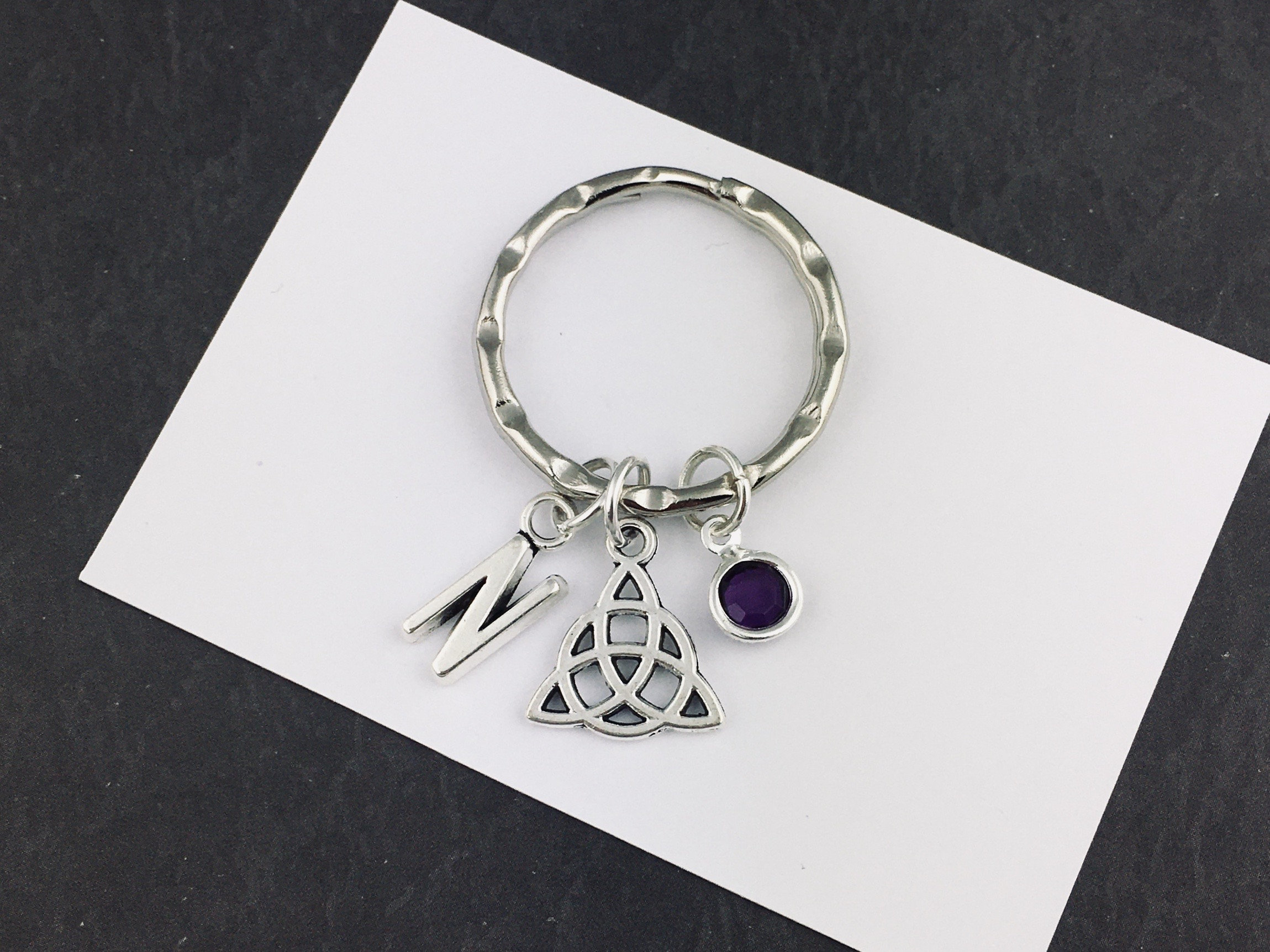 Triquetra Keyring, Celtic Trinity Knot Keychain, Pagan Gift for Her Him ...