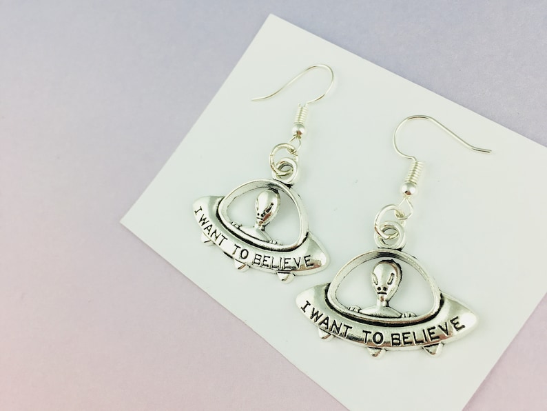Alien Spaceship Earrings