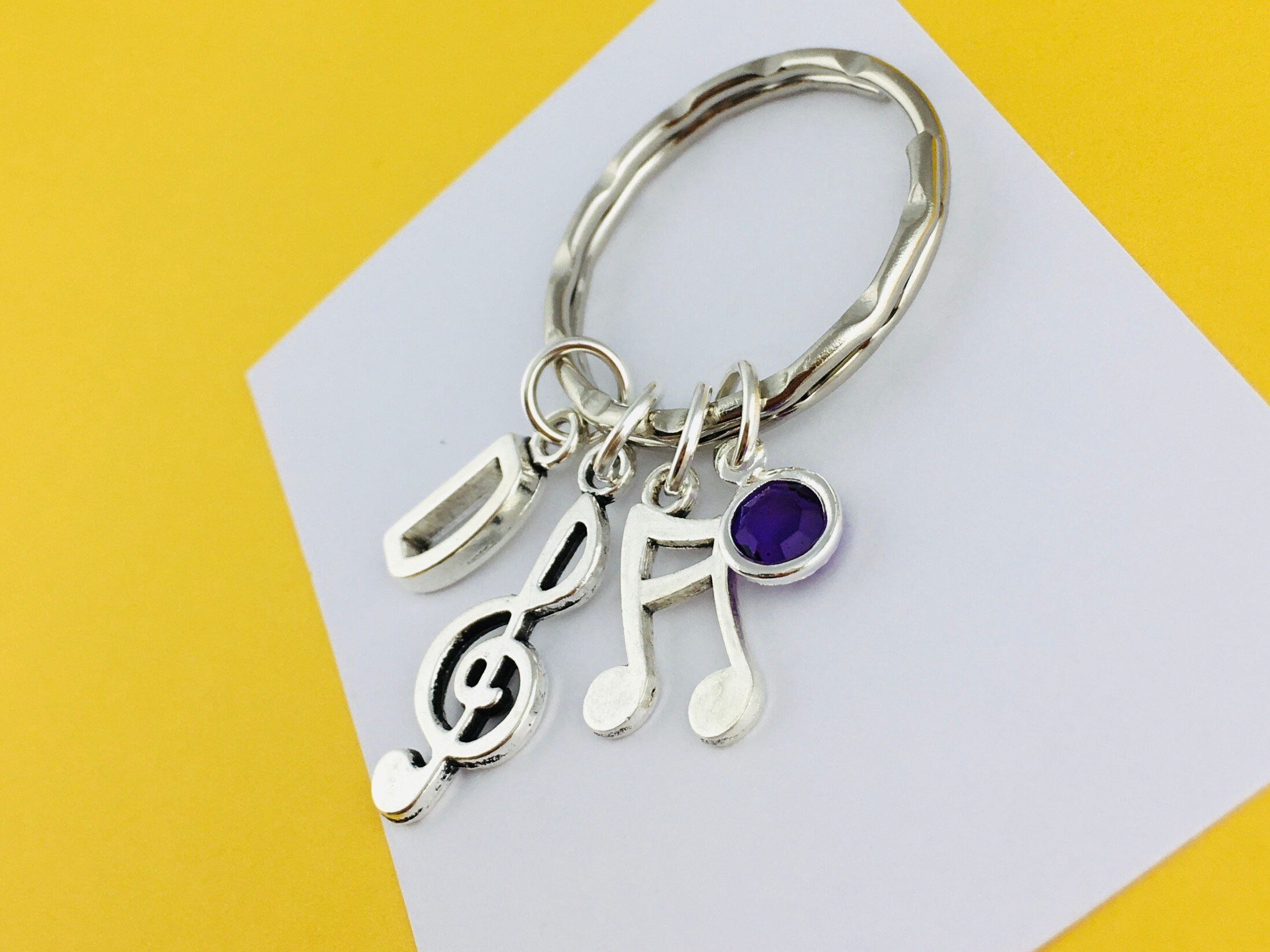 Key Ring Note Personalised Music Keyring, Music Note, Treble Clef, Microphone Charm ...
