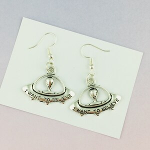 Alien Spaceship Earrings