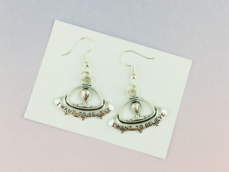 Alien Spaceship Earrings