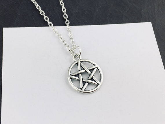 Collana Pentagramma In Argento 925 &ndash; Ciondolo Pentacolo Wicca, Stella Pagana