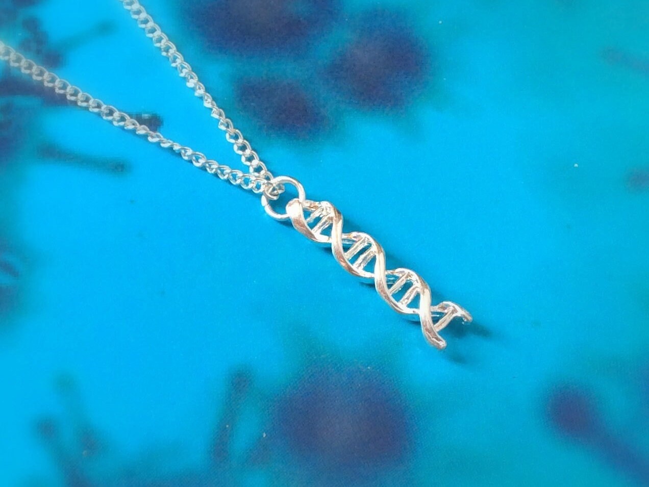 Handmade Vintage Silver DNA Necklace 925Sterling Silver DNA