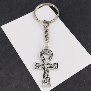 Ankh Keychain, Ankh Cross keyring, Egyptian hieroglyph keychain, history teacher gift, symbol of life, key of life, history keychain gift