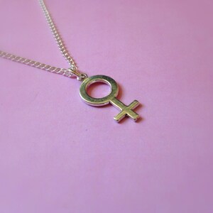 Female Symbol Necklace, Feminist Necklace, Female Necklace, Venus Symbol Necklace, Feminist Jewelry, Girl Power, Gender Equality, Feminism image 10