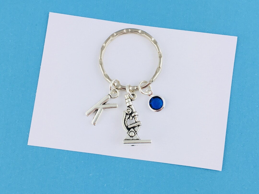 Personalized Microscope Keychain, Biology Keychain, Gift for Biologists ...