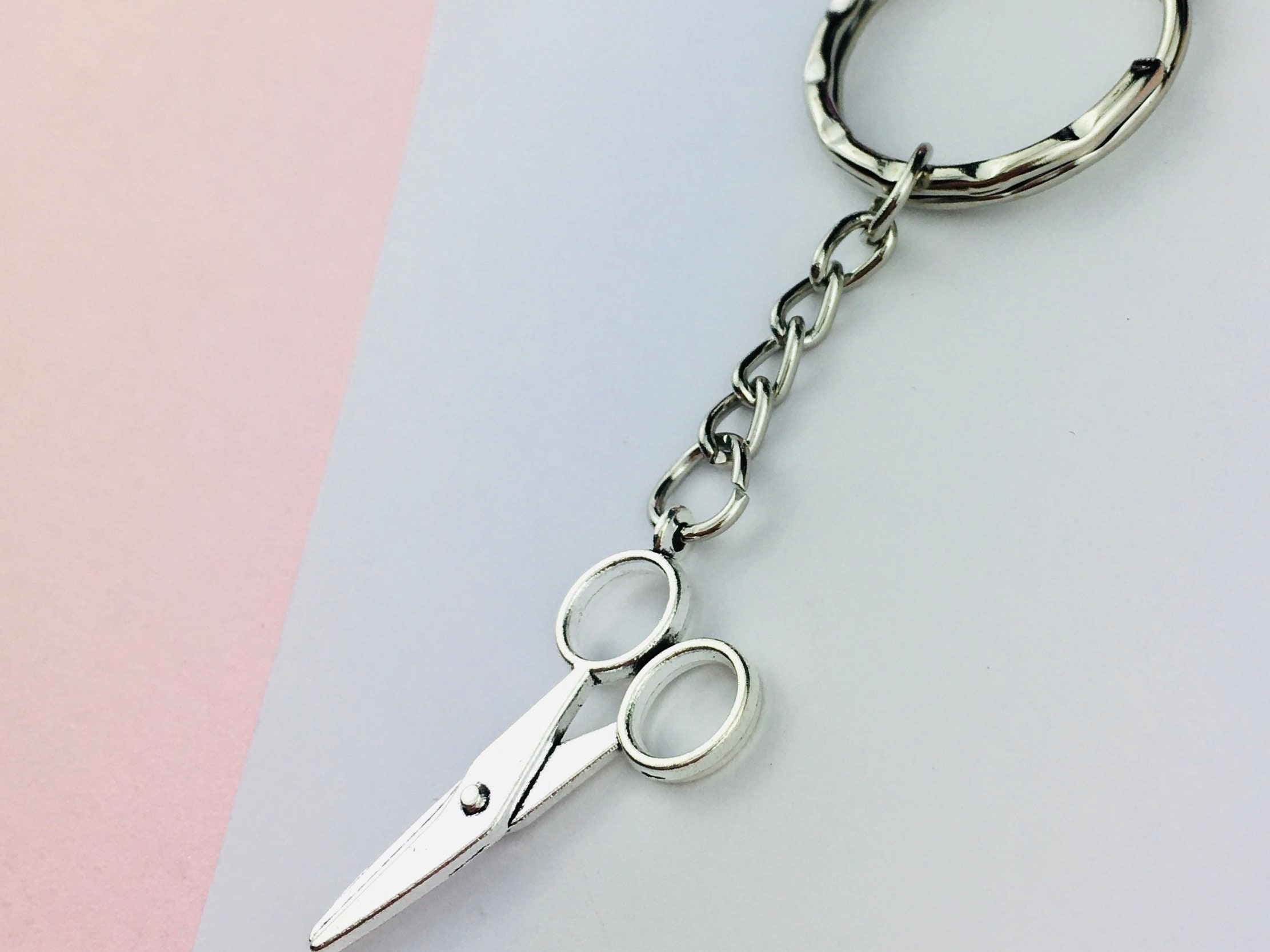 Scissors Keychain, Hairdresser Housewarming Gift for Barber, Hair Stylist  Bag Charm Birthday Gift for Brother Hair Salon Owner Gift Coworker 