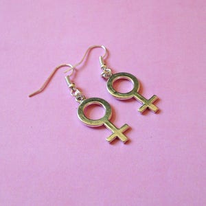 Female Symbol Earrings, Women Symbol earrings, Gender Symbol Earrings, Venus Symbol Earrings, Feminist Earrings, Sex Sign Earrings feminis image 7