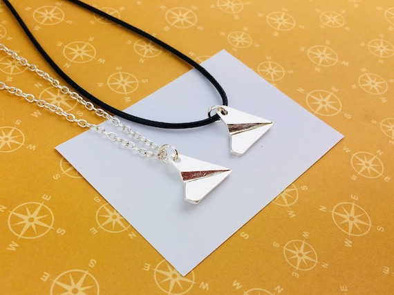 Paper Plane Necklace Origami Necklace Paper Plane Jewellery 