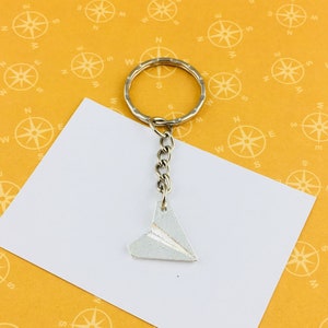 Paper Plane Keychain, Paper Plane Keyring, Paper Plane Jewellery, Origami Keyring, Origami Keychain, Travel keyring, Wanderlast keychain image 2