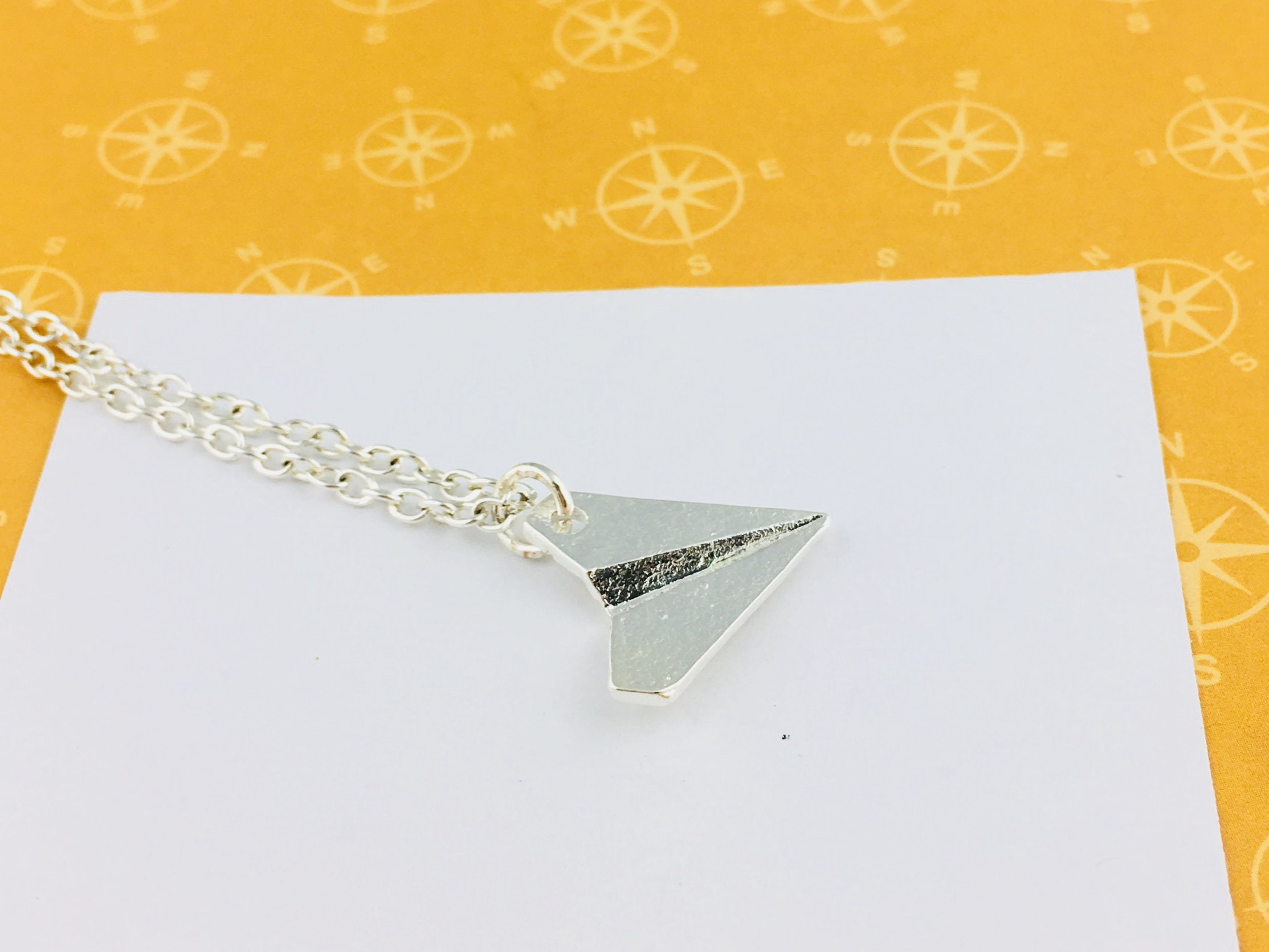 Paper Plane Necklace Origami Necklace Paper Plane Jewellery Etsy