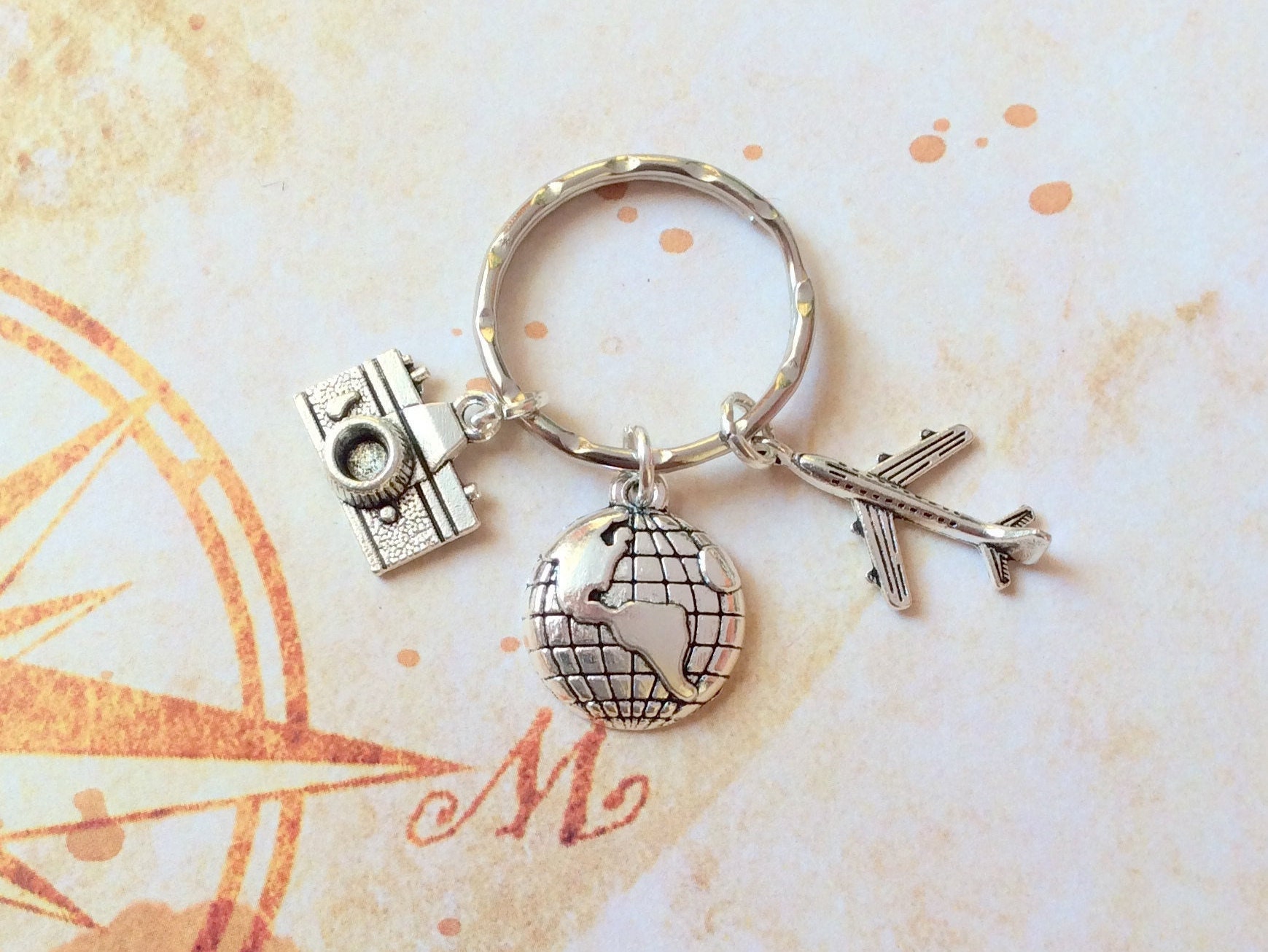 Travel Keychain travel keyring travelling accessory Etsy