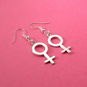 Female Symbol Earrings, Women Symbol earrings, Gender Symbol Earrings, Venus Symbol Earrings, Feminist Earrings, Sex Sign Earrings feminis image 5