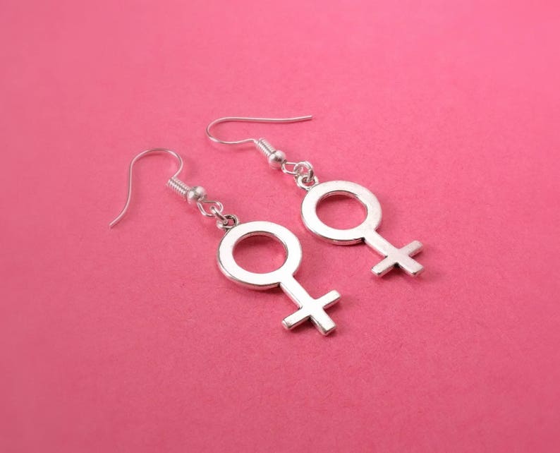 Female Symbol Earrings Women Symbol earrings Gender Symbol Etsy