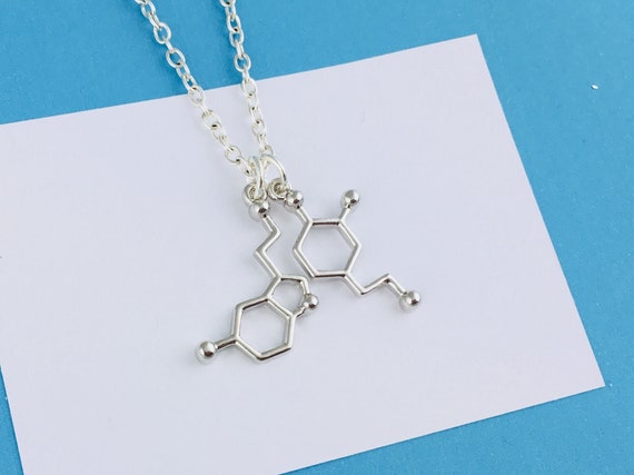 Huidige Krimpen Handboek Serotonine en Dopamine ketting Wetenschap Sieraden - Etsy België