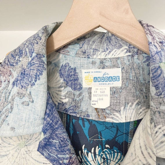 NWT Vintage for Andrade Men's Blue Floral Hawaiia… - image 6