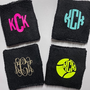Monogram personalized unisex sweatbands wristbands perfect for any sport this listing is for PAIR SWEAT BAND  can be customized