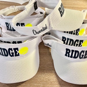 Mesh athletic Tennis visors perfect for day league tennis usta league team names on the side of the visor done in HTV NOT EMBROIDERED