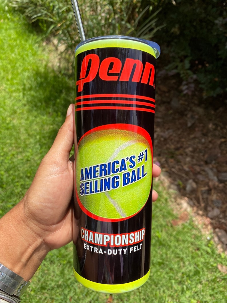 Tennis Ball Can Tennis Player Tennis Team 20 Oz Tumbler Looks Etsy