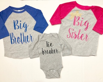 Biggest sister big sister little sister matching raglan baseball shirts great for pregnancy announcements sibling matching shirts