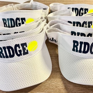 Mesh athletic Tennis visors perfect for day league tennis usta league team names on the side of the visor done in HTV NOT EMBROIDERED image 2