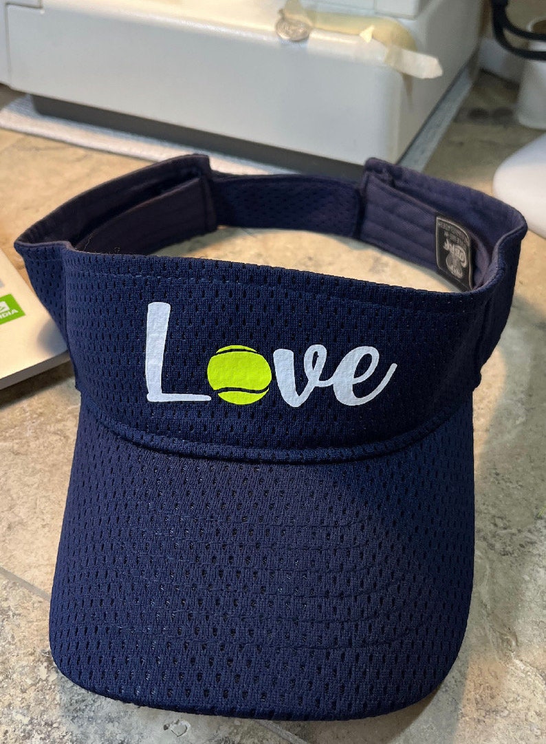 Mesh athletic Tennis visors perfect for day league tennis usta league team names on the side of the visor done in HTV NOT EMBROIDERED image 4