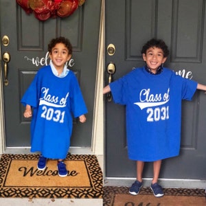 Class of 2034 2035 2036 any year oversized shirts awesome for those first days of school comes w last name on back & number of grauduation