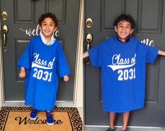 Class of 2034 2035 2036 any year oversized shirts awesome for those first days of school comes w last name on back & number of grauduation