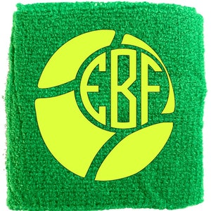 Monogram personalized unisex sweatbands wristbands perfect for any sport this listing is for ONE SWEAT BAND  can be customized green bands